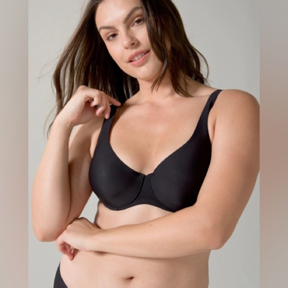 Soma essentials unlined scoop balconette bra‎ size 34B black NWT in packaging